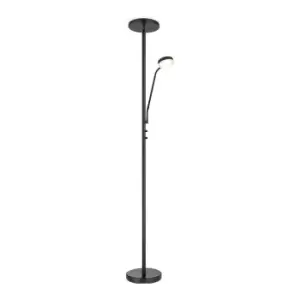 Teo Dimmable LED Floor Lamp 18.5W and Reading Light 4.5W Matt Black