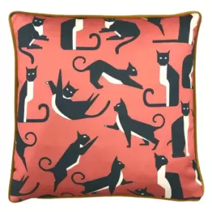 Kitta Geo Cats Cushion Pink Watermelon