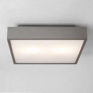 LED 1 Light Bathroom Flush Ceiling Light Matt Nickel IP44