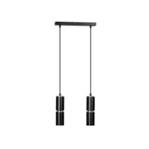 Modesto Black Bar Pendant Ceiling Light 2x GU10