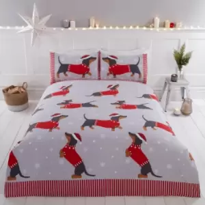 Dachshund Through The Snow Duvet Set - Single