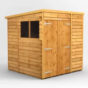 6X6 Power Overlap Pent Double Door Shed