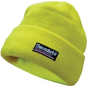 Scan Thinsulate Hi Vis Beanie Hat Yellow One Size