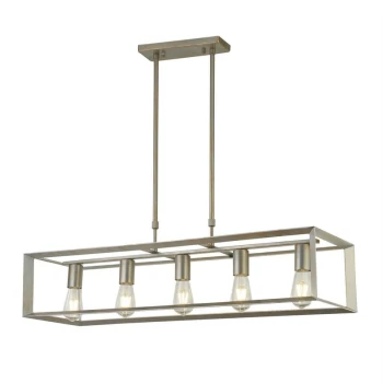 Searchlight Heaton - 5 Light Bar Pendant Silver, Gold, E27