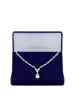 Jon Richard Jon Richard Cubic Zirconia Crystal Pear Y Drop Necklace