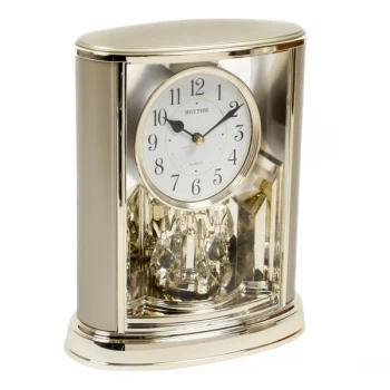 Rhythm Gold Mantel Clock - Crystals From Swarovski