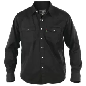 Duke Mens Western Style Denim Shirt (Medium) (Black)