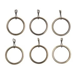 Colours Traditional Metal Curtain ring Dia25mm Pack of 6