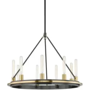 Chambers 9 Light Pendant Aged Brass, Glass