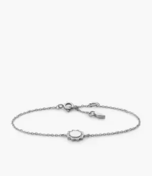 Fossil Women Elliott You Are My Sunshine Silver-Tone Sterling Silver Chain Bracelet