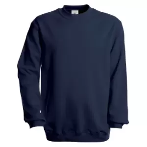 B&C Unisex Set In Modern Cut Crew Neck Sweatshirt (2XL) (Navy Blue)