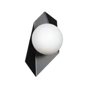 Emibig Drifton Black Wall Lamp with White Glass Shades, 1x E14