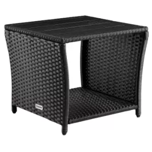 Polyrattan Garden Side Table Black 45x45x40cm