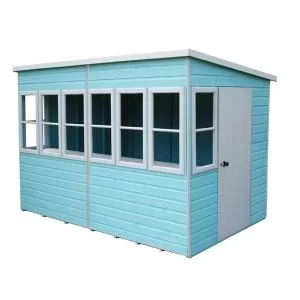 Shire Sun Pent 10X6 Pent Dip Treated Shiplap Wooden Shed With Floor