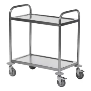 201-Grade Stainless Steel Trolley - 2 Shelves - 940 x 500 x 910mm