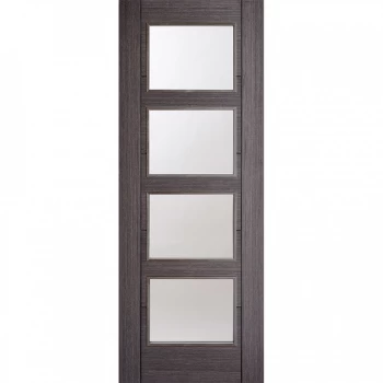 LPD Vancouver Fully Finished Ash Grey 4 Light Glazed Internal Door - 1981mm x 838mm (78 inch x 33 inch)