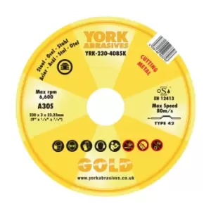 230 X 3X 22MM A30S Cutting Disc - Type 42 Depressed Centre