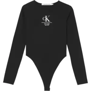 Calvin Klein Jeans Ck Label Long Sleeves Body - Black