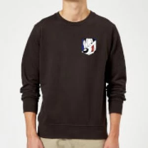 Looney Tunes Pepe Le Pew Face Faux Pocket Sweatshirt - Black - XXL