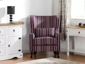 Seconique Sherborne Burgundy Stripe Fabric Arm Chair