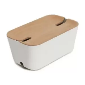 Hideaway Cable Organiser Medium White & Natural