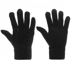 Firetrap Cable Knit Gloves Ladies - Black