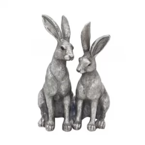 Reflections Silver Twin Hares Figurine by Leonardo