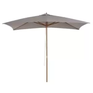 Outsunny Wooden Garden Parasol Sun Shade Patio Umbrella Canopy - Light Grey