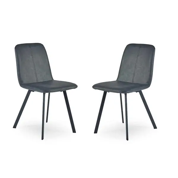 Julian Bowen Set Of 2 Goya Chairs Antique Black GOY011