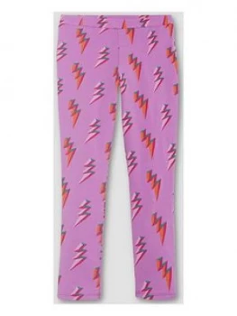 Mintie By Mint Velvet Girls Lightning Print Leggings - Purple