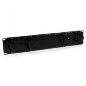 2U Double-Sided Horizontal Cable Management Panel with Finger Duct &am