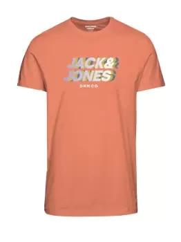 JACK & JONES Logo T-Shirt Men Orange; Pastel