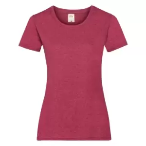 Fruit Of The Loom Ladies/Womens Lady-Fit Valueweight Short Sleeve T-Shirt (Pack Of 5) (XS) (Vintage Heather Red)