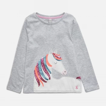 Joules Girls Ava Long Sleeved T-Shirt - Grey - 6 Years