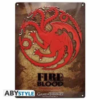 Game of Thrones Targaryen Metal Plate Plaque