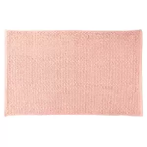 The Linen Yard Loft Woven Cotton Anti-slip Bath Mat Blush