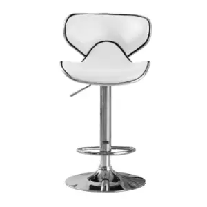 Heartlands Furniture Hillside Adjustable Height Bar Stool Pair Chrome and White