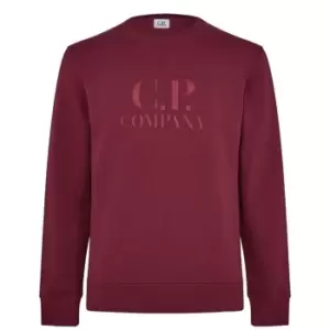 CP Company Diagonal Logo Fleece Sweatshirt - Red