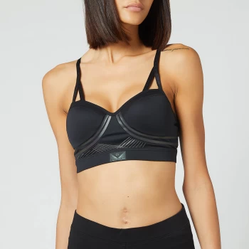 Calvin Klein Performance Womens Reflective Medium Support Sports Bra - CK Black - S