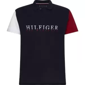 Tommy Hilfiger Colour Block Polo Shirt Mens - Blue