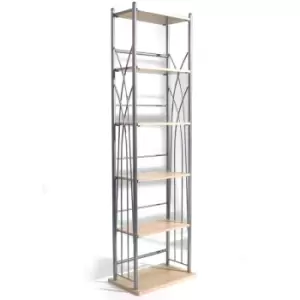 Techstyle Dakota 100 DVD Bluray / 150 Cd Media Storage 5 Tier Tower Shelves Silver