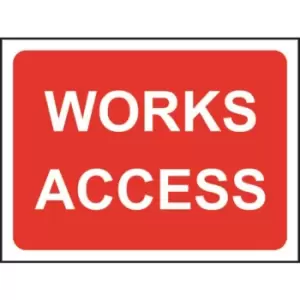 Zintec 1050 x 750mm Works Access Road Sign with Frame