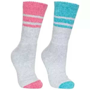 Trespass Womens/Ladies Hadley Hiking Boot Socks (2 Pairs) (6/9 UK) (Marine Marl/Raspberry Marl)