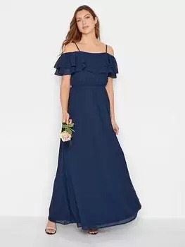 Long Tall Sally Ruffle Maxi Dress - Navy, Blue, Size 12, Women