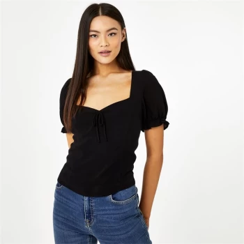 Jack Wills Sweetheart Prairie Blouse - Black