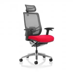 Ergo Click Bespoke Fabric Seat Bergamot Cherry Black Mesh Back with