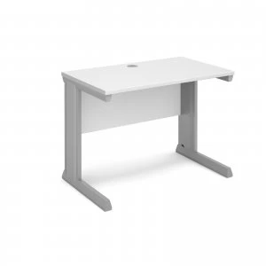 Vivo Straight Desk 1000mm x 600mm - Silver Frame White Top