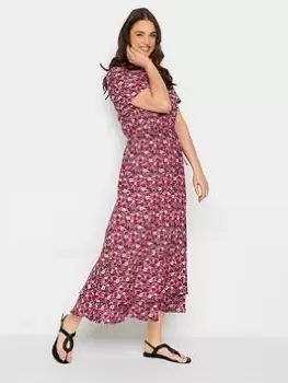 Long Tall Sally Pink/red Floral Midaxi Dress, Red, Size 14, Women