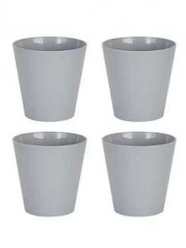 Wham Set Of 4 Grey 16Cm Round Studio Planter Covers