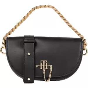 Tommy Hilfiger Chain Moon Foldover Crossbody Bag - Black